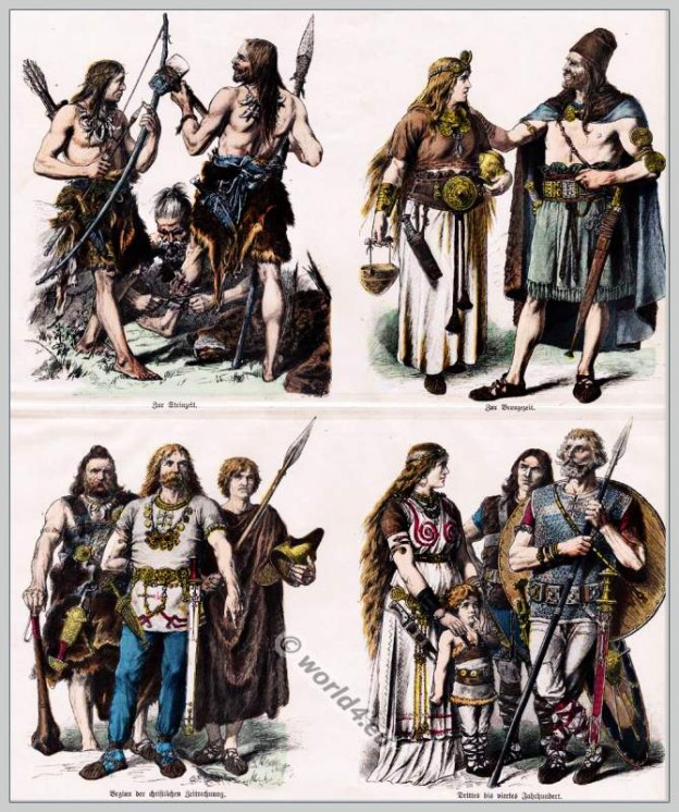 Ancient, Teutons, costumes, clothing, Germany, fashion history