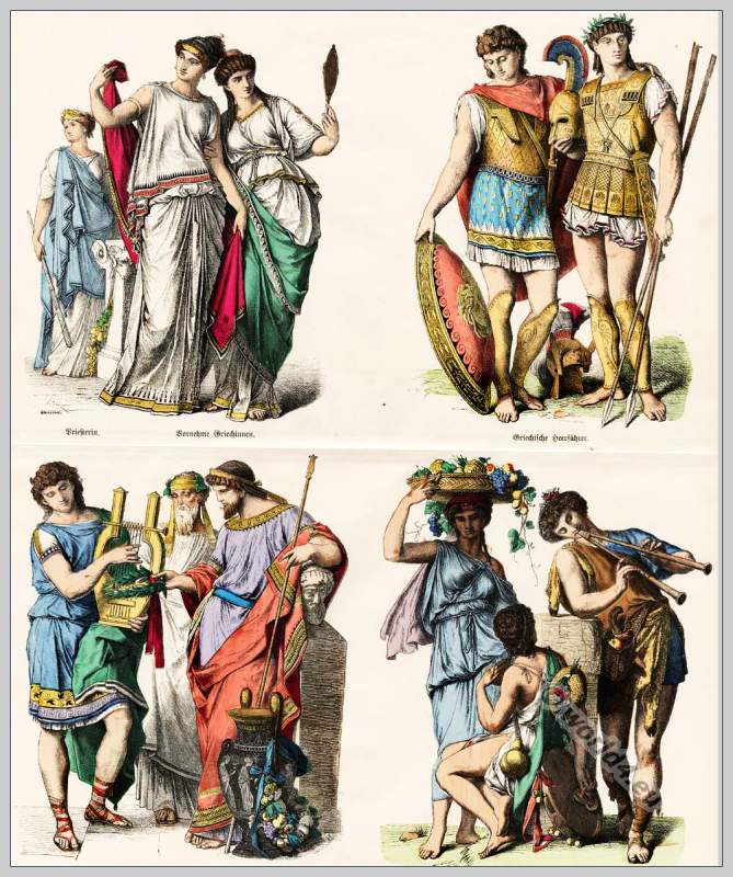 Greece, clothing, ancient, costumes,