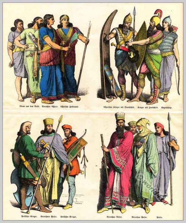 Ancient Assyrian, Persian, Medes costumes
