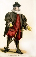 Swiss doctor in official costume to the Baroque period