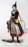 Costume Swiss peasant woman from the Canton of Basel.