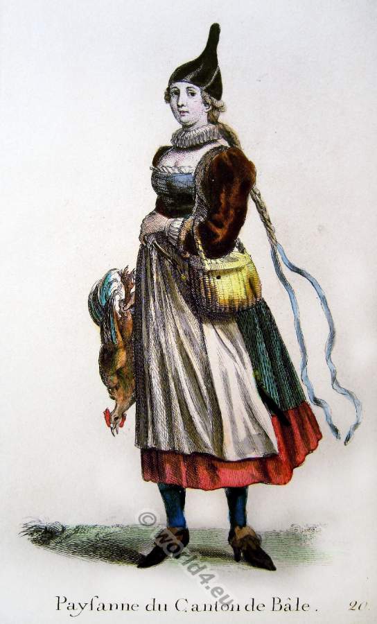 Switzerland peasant woman in 1690