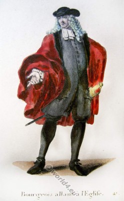 Swiss bourgeois men fashion. Switzerland Baroque costume recherche. 17th century clothing