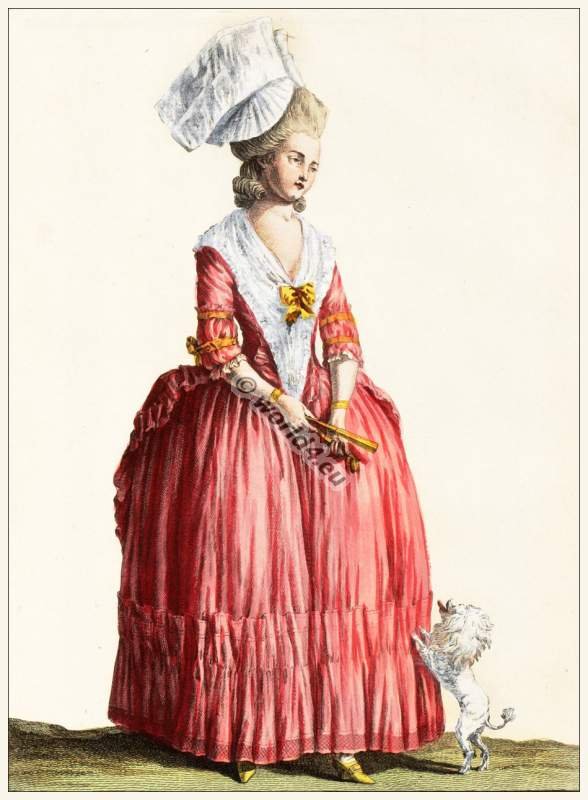 Louis XVI, Court dress, Rococo, fashion history, 18th century, Hoop , Farthingale, Pouf,