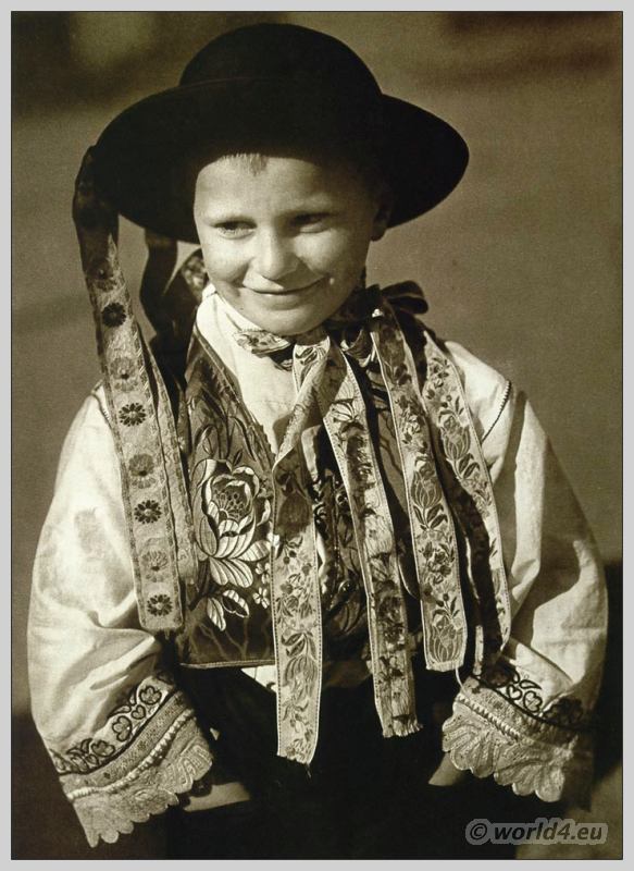Young  boy from Veľké Dvorníky, Slovakia in traditional costume.