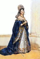 Dame Anglaise du temps de Henry VIII. English lady in tudor costume.
