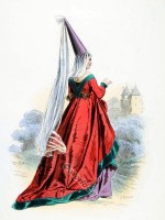 Dame de Qualité in ceremonial robe. Reign of Charles VII, 1460