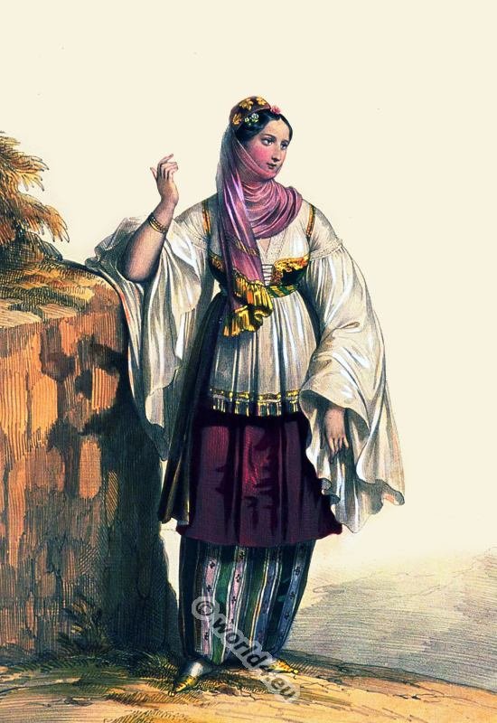 Greek, woman, Santorini, national costume. Traditional, Greece, folk, clothing