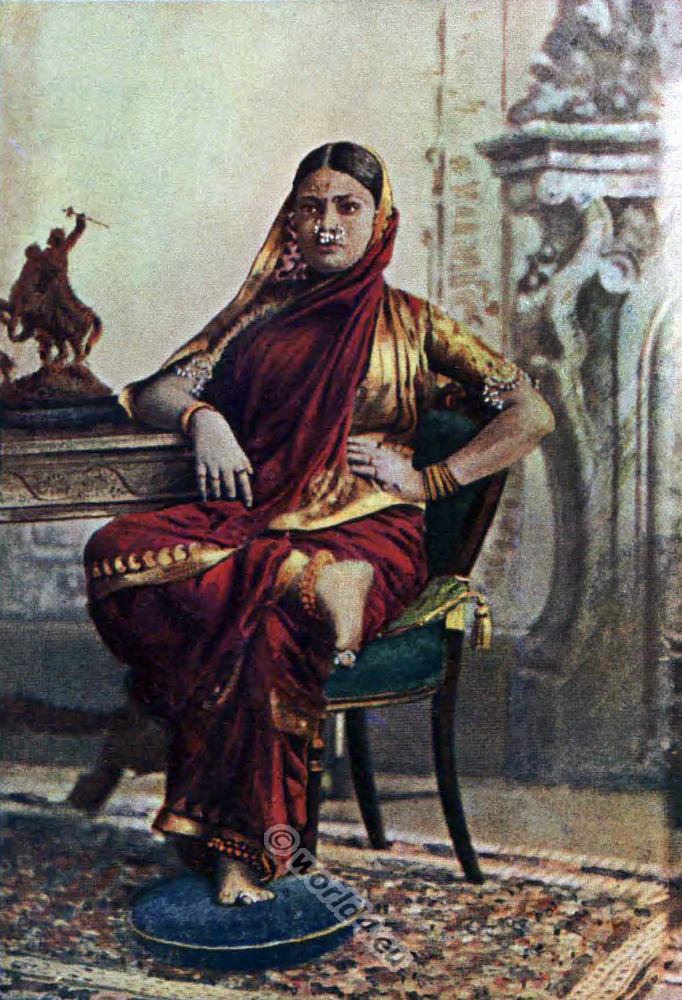 Brahman, Lady, India, National costume, sari, 