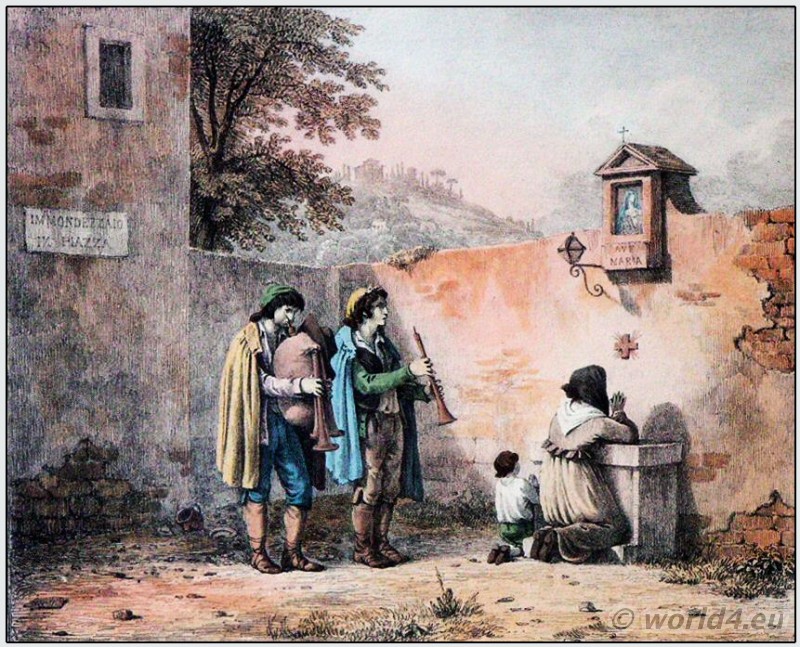 Piferari, Italian Shepherds of the Campagna in 1820