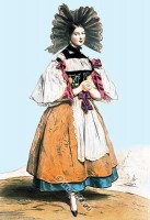 Costume bernois 19ème siècle. Bernese Switzerland 19th c.