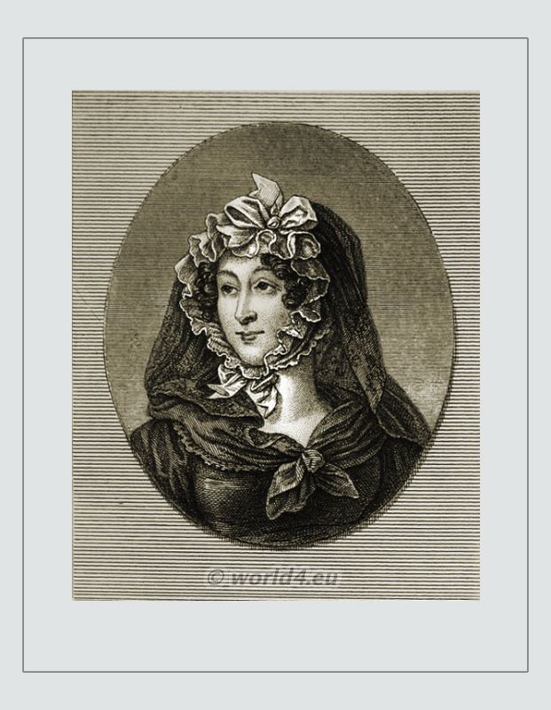 Marguerite Victoire Babois. French woman writer. Early feminist, femme fatale. Empire fashion