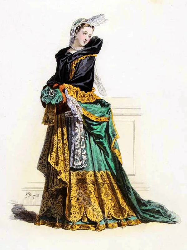 Dame de Qualité, Louis XIV, fashion, history, court, dress, baroque, 17th, century, Versailles,