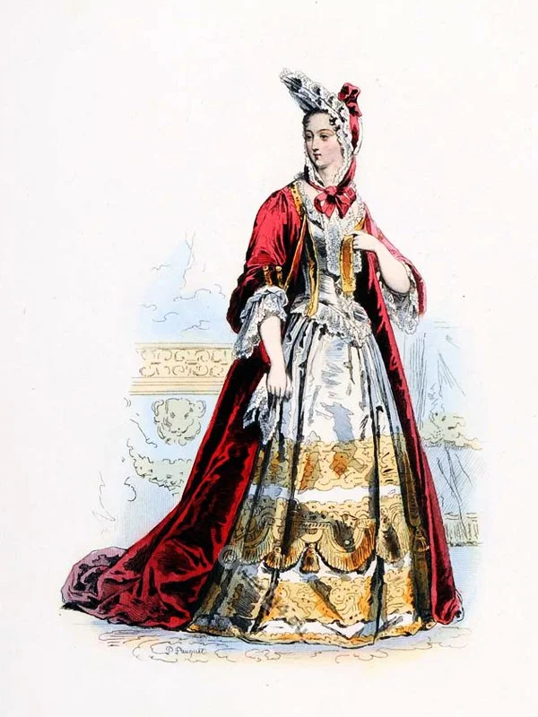 Dame de Qualité, Louis XIV, fashion, history, court, dress, baroque, 17th, century, Versailles,