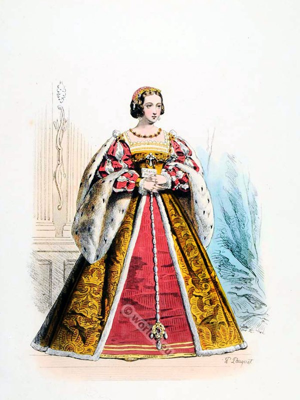 Eleanor of Austria. Eleanor of Castile, was born an Archduchess of Austria and Infanta of Castile. Ancien Régime fashion. French Renaissance clothing. France medieval costume