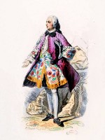 Paris Fashion 1740. Nobleman in rococo costume.