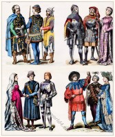 German medieval fashion history in the 15th century. 