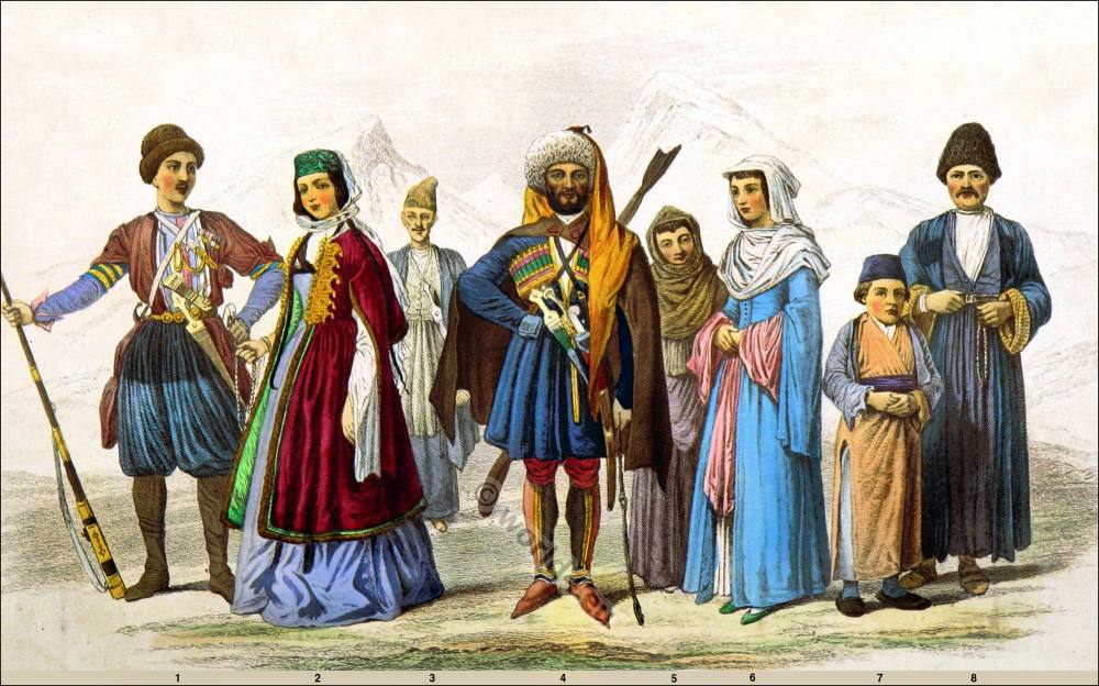 Traditional, Costumes, Georgian, Circassian Armenia,