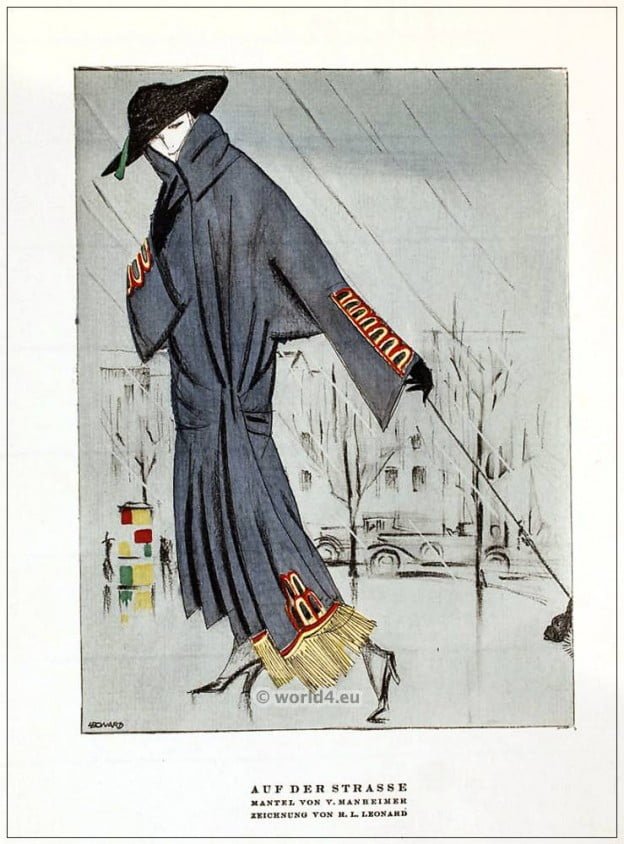 German Fashion designer V. Mannheim. Art deco costumes 1920s. Roaring twenties fashion. Gibson Girls clothing. STYL Fashion Magazine.