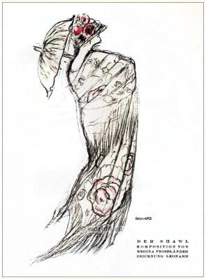 The Shawl. STYL Art Déco Fashion Magazine. German Art deco costumes 1920s. Roaring twenties fashion. Gibson Girls clothing.