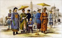 Chinese and Cochin Chinese in their typical costumes