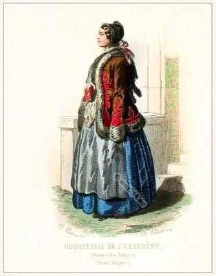 Bourgeoise Jászsági viselet clothing. Traditional Hungary costume. Hungarian Folkdress