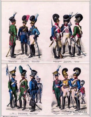 Bavarian Military Uniforms In The 19th Century.