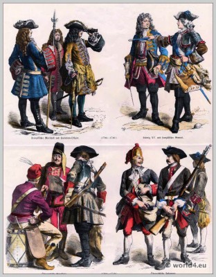 France and Austrian Military uniforms 18th century