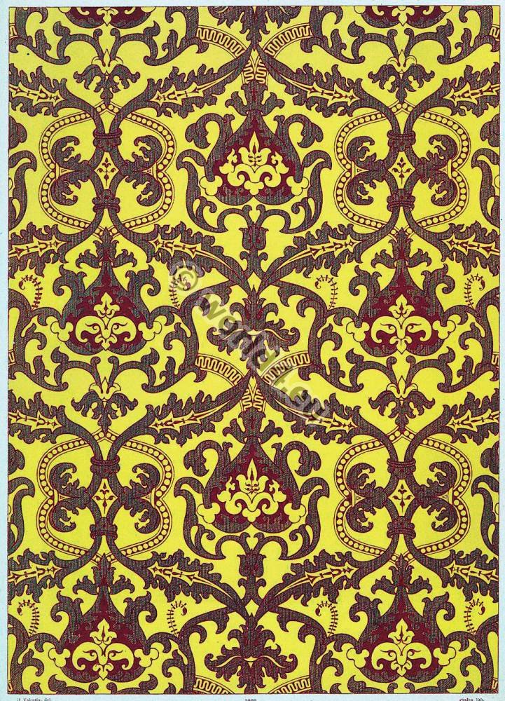 Two-tone fabric design. Louis-quatorze. France 17th century.