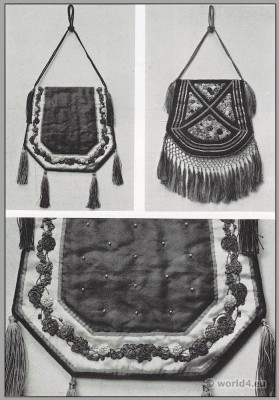 Art nouveau handbag design by Anna Somoff-Mikhailoff. Belle Époque fashion.