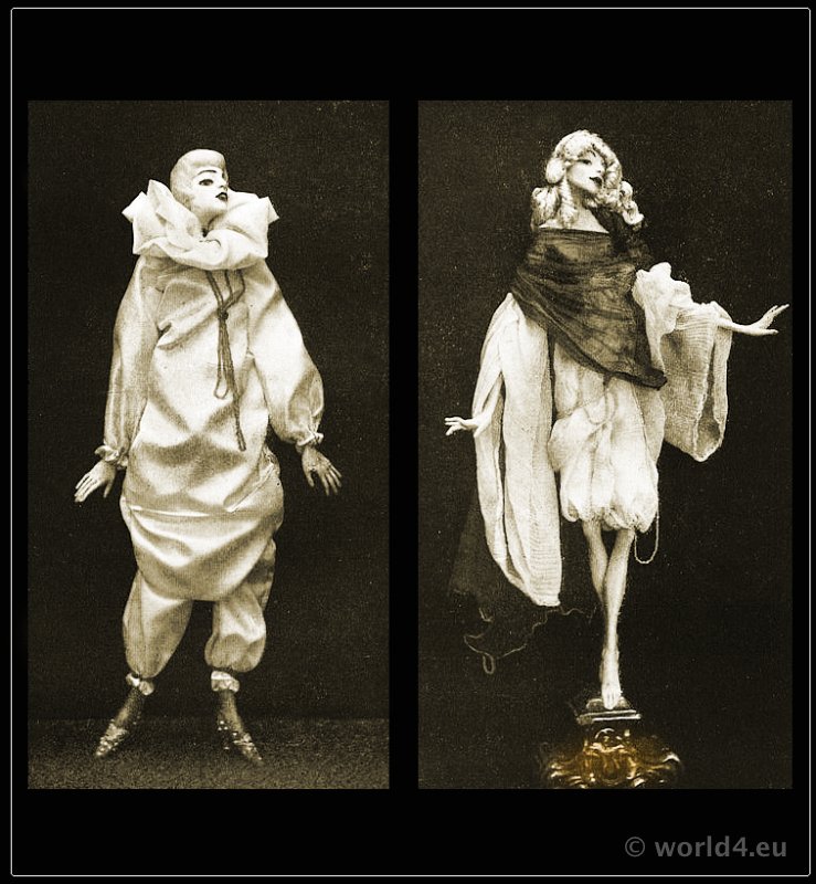 Dolls for the showcase. Lotte Pritzel. Artist dolls. Art Deco costume doll.