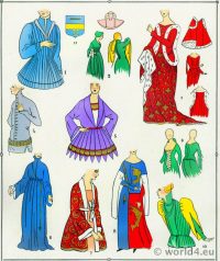 Corsages. Les modes du Moyen Age. Costume féminin français.