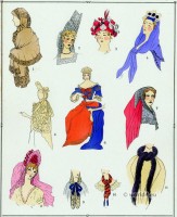Coiffes. Les modes sous Louis XIV. Costume Feminin Francais.