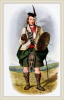 Traditional Scottish National Costume. Clan Raonuil, Clan Mac Donalds, Clan Ranald.