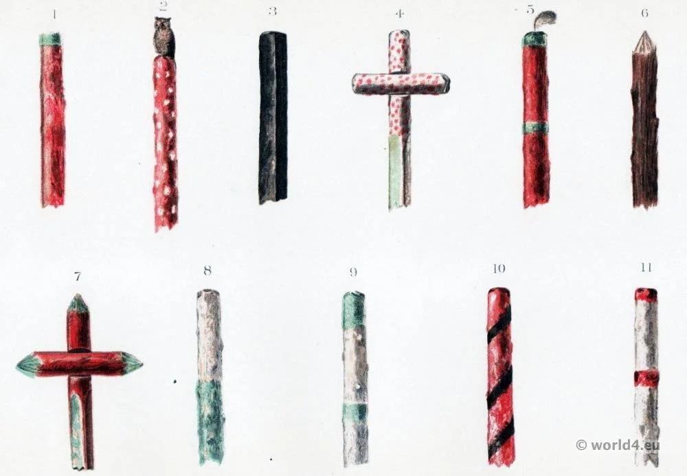Ojibwa, Midewiwin, Grand, Medicine, Society, sacred, posts, Mide, Shamans,