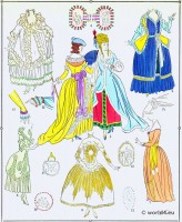 Robes. Les modes sous Louis XVI. La mode du rococo.