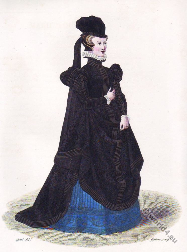 Dame de Belleville. Marie Touchet Comtesse d'Entragues. Renaissance fashion. 16th century court dress