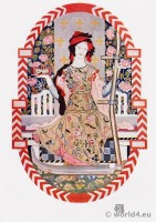 Design for an embroidered chair back by Robert Anning Bell.