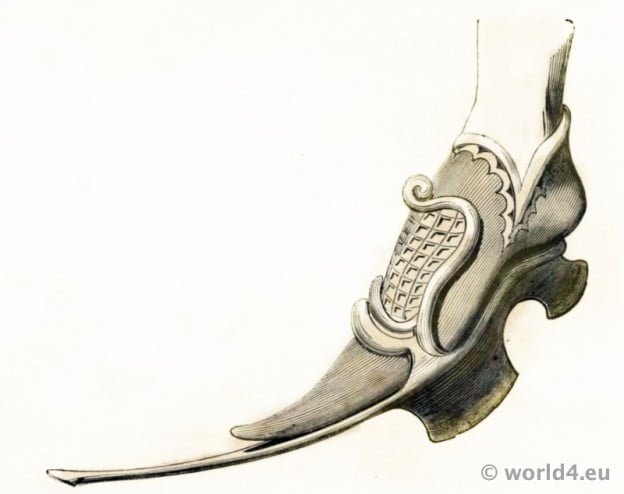 Poulaine, Pointed, Shoe, fashion, middle ages, 14th, century,