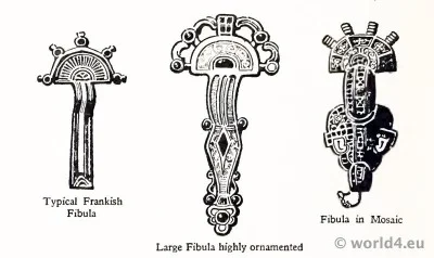 Merovingian, Circular, Fibula, Frankish, jewelry,Mosaik,