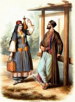Historical Crimean Tatars costumes 1850s.