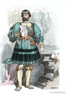 German Renaissance aristocracy costume. Franz Lipperheide. 16th century nobleman clothing