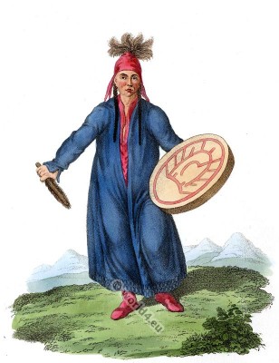 A Female Shaman costume. Sorceress Magician dress of Krasnojarsk.