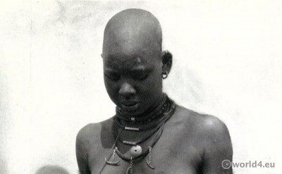 African tribe Nuer Woman South Sudan.