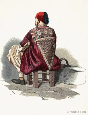 Persian traditional costume. Khōī, Khoy Azerbaijan folk dress. Franz Lipperheide. Arabian muslim clothing