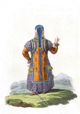 Sakha traditional folk dress. Traditional Russian national costume
