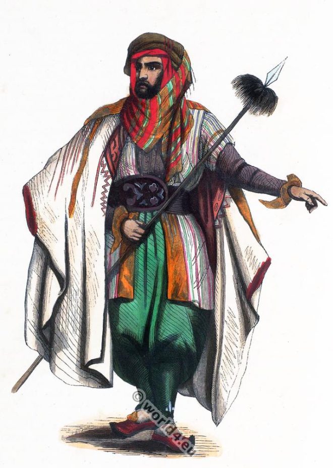 Inhabitant, Mount Lebanon, clothing, dress, Arabia, costumes, Auguste Wahlen