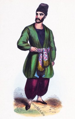 Armenian merchant costume. Traditional Armenia clothing. Asian dress