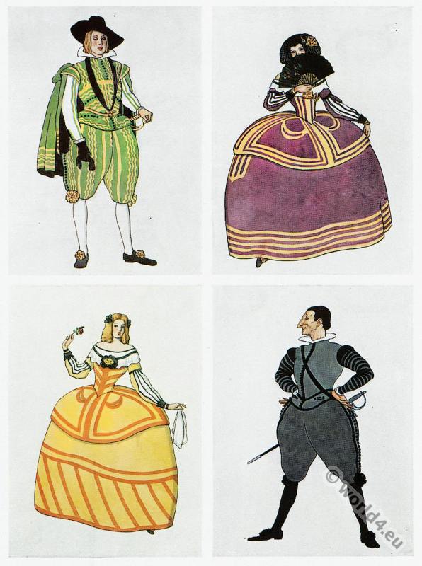 Costume designs for "The Bonds of Interest", 1924.