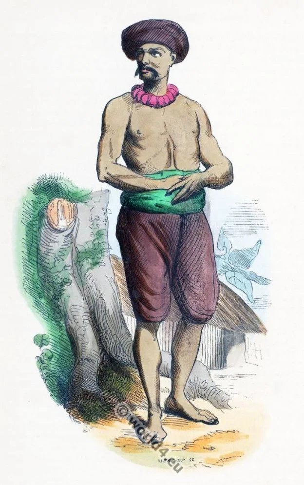 Hindustan, India, clothing, dress, Asia, costumes, Auguste Wahlen